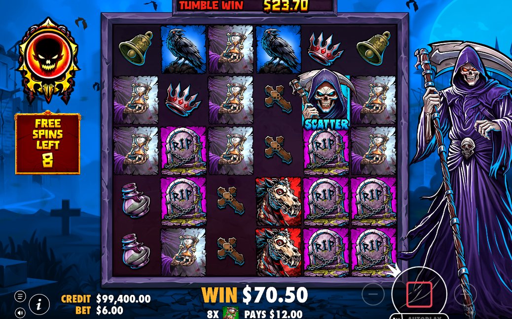 Free Spins with DOOM symbol on the grid